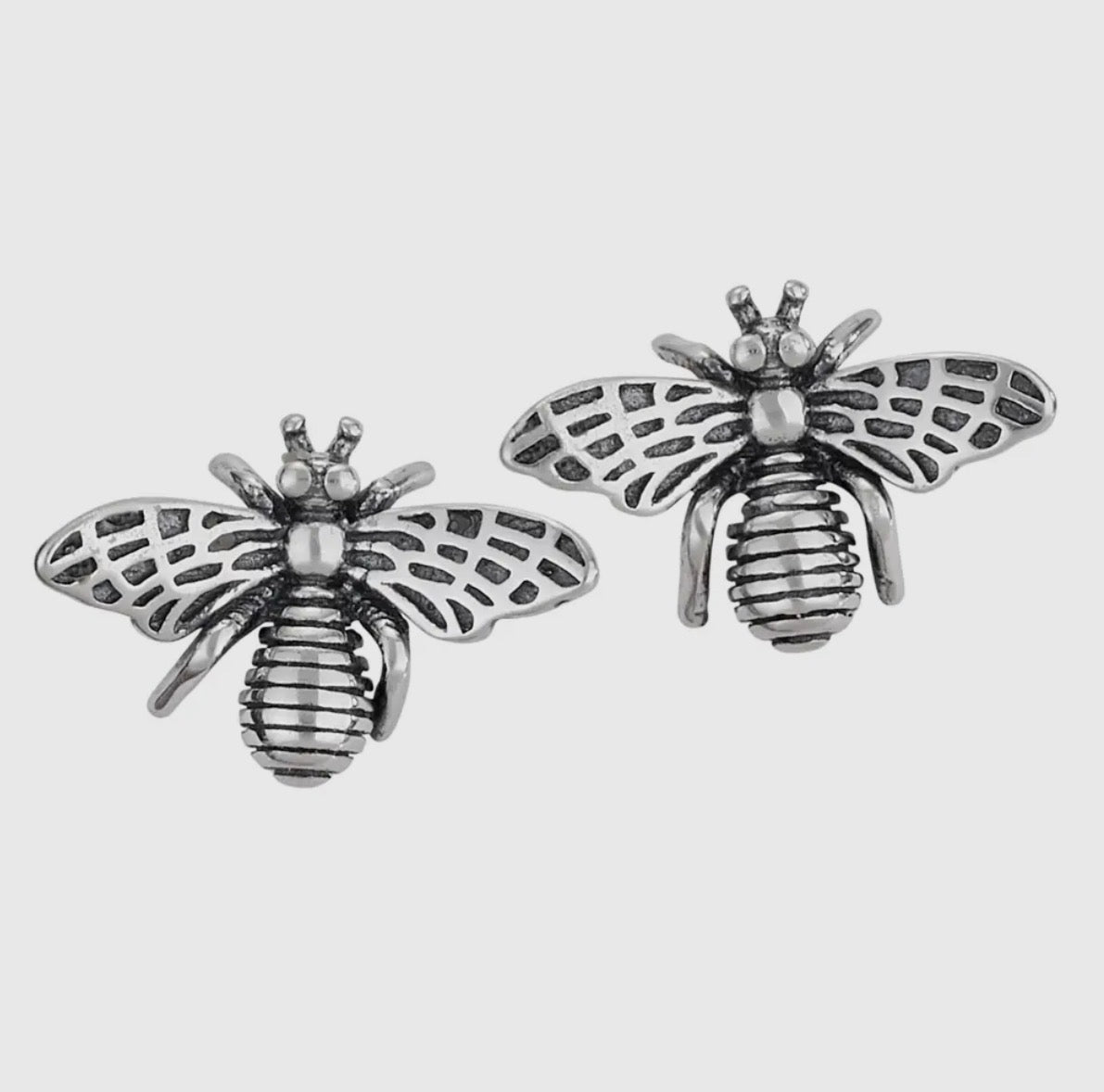 Honey Bee Sterling Silver Stud Earrings