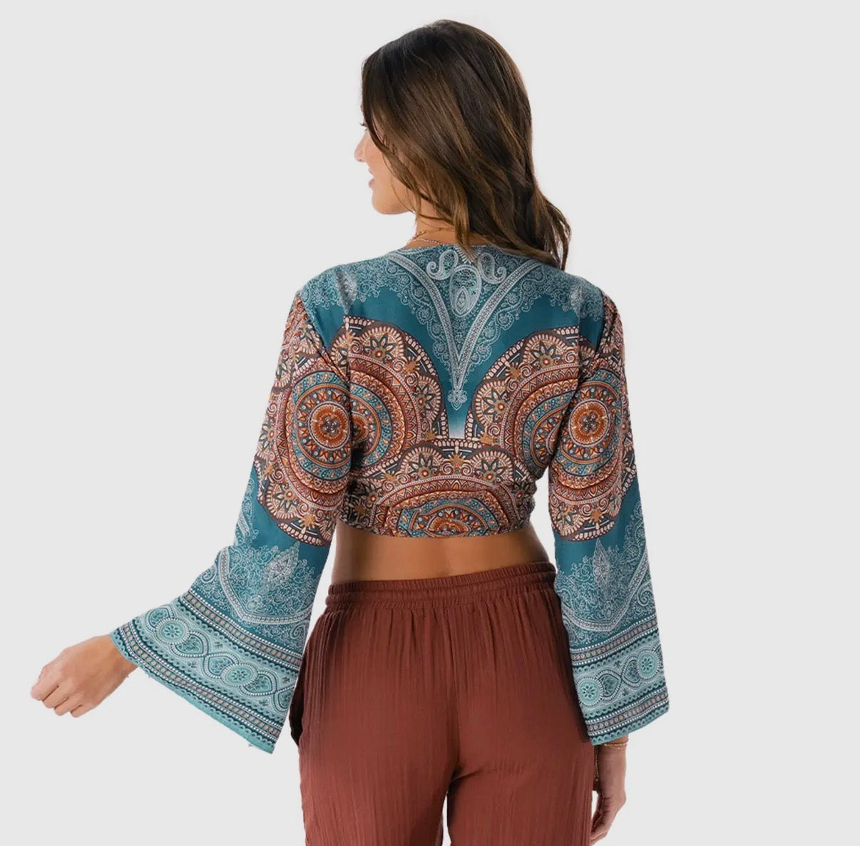 Lotus & Luna: Canggu Bell Sleeve Daydreamer Yoga Wrap Top