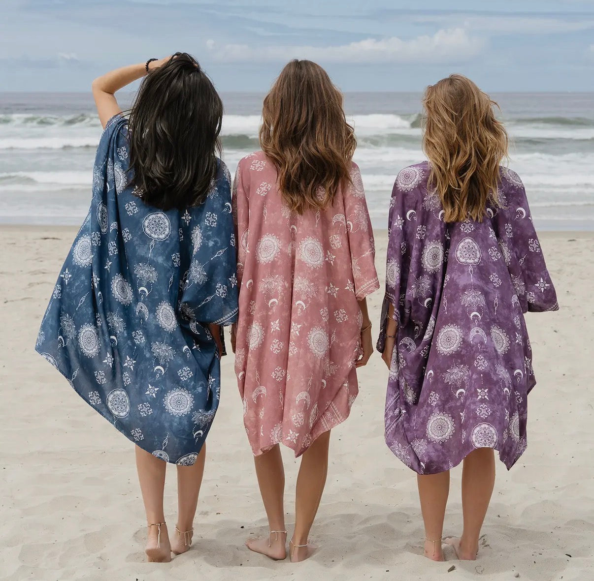 Lotus & Luna: Celestial Moon Plum Yoga Kimono