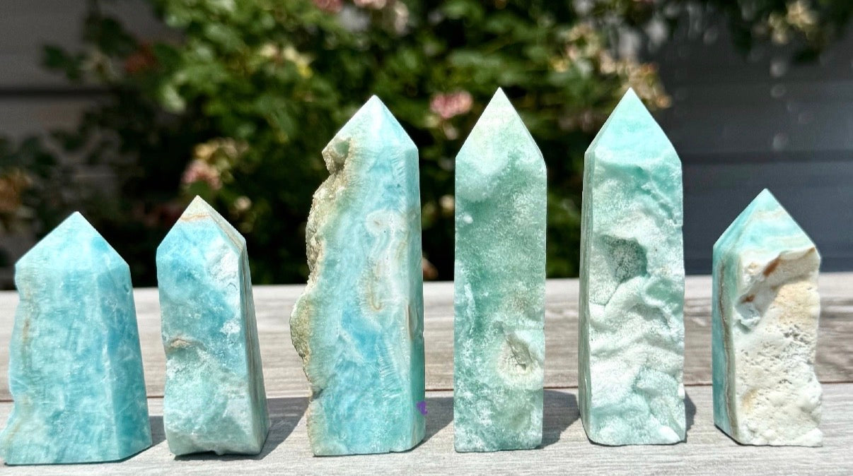 Blue Aragonite Obelisk Tower Point Crystal