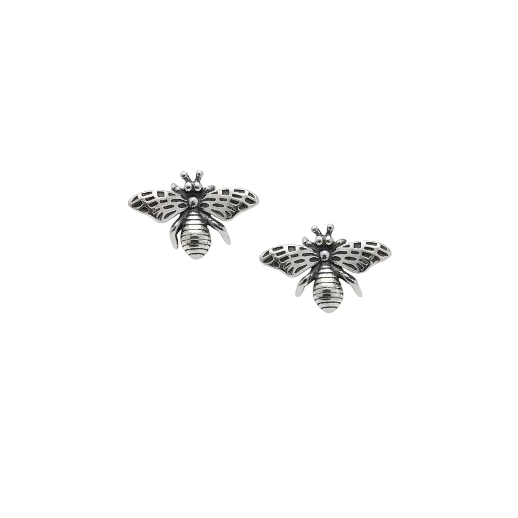 Honey Bee Sterling Silver Stud Earrings