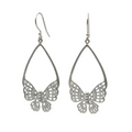 Butterfly Filigree Sterling Hoop Earrings