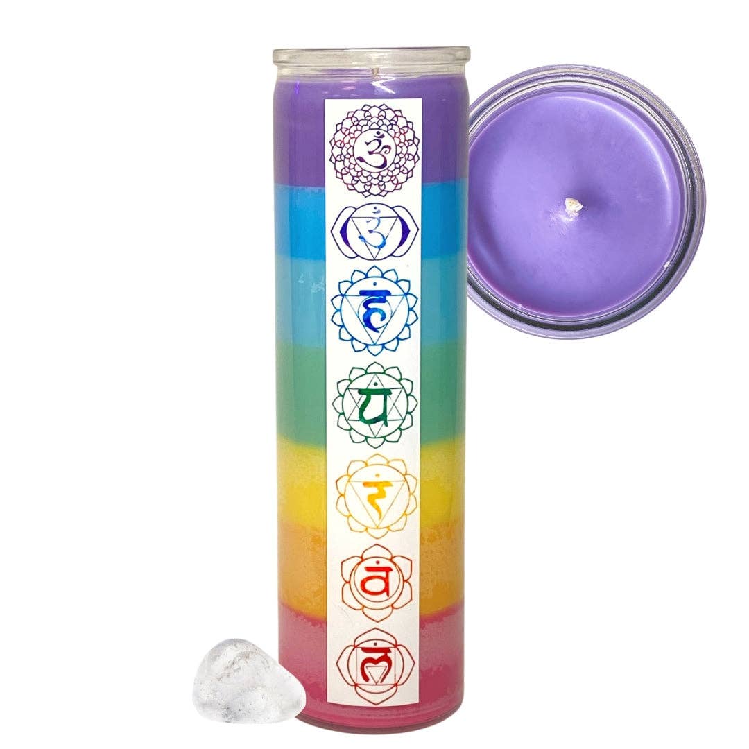Rainbow Layered Chakra Ritual Candle