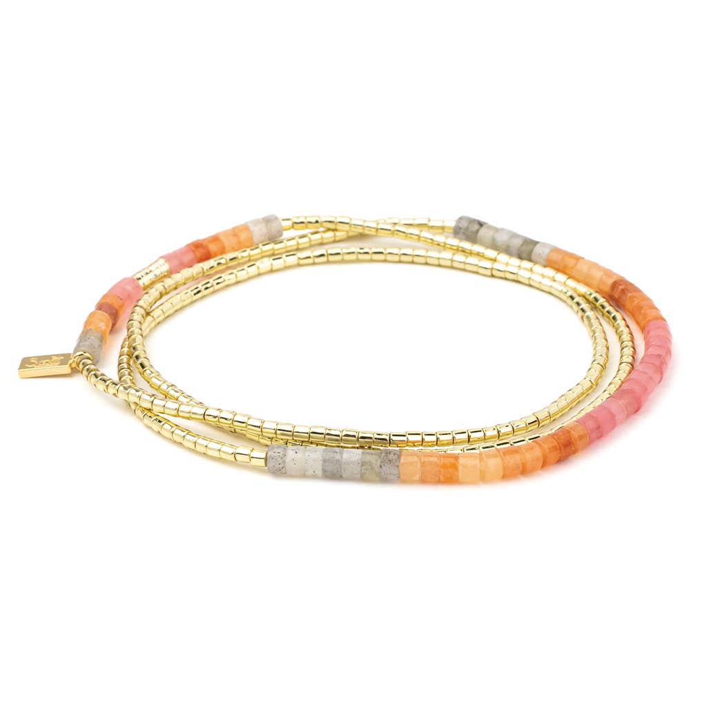 Ombre Stone Wrap: Sunset/Gold (Bracelet, Anklet, or Necklace!)