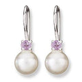 Pretty in Pearls Sterling Silver Pearl and Amethyst Earrings