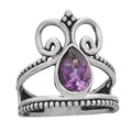 Amethyst Royal Crown Sterling Silver Ring