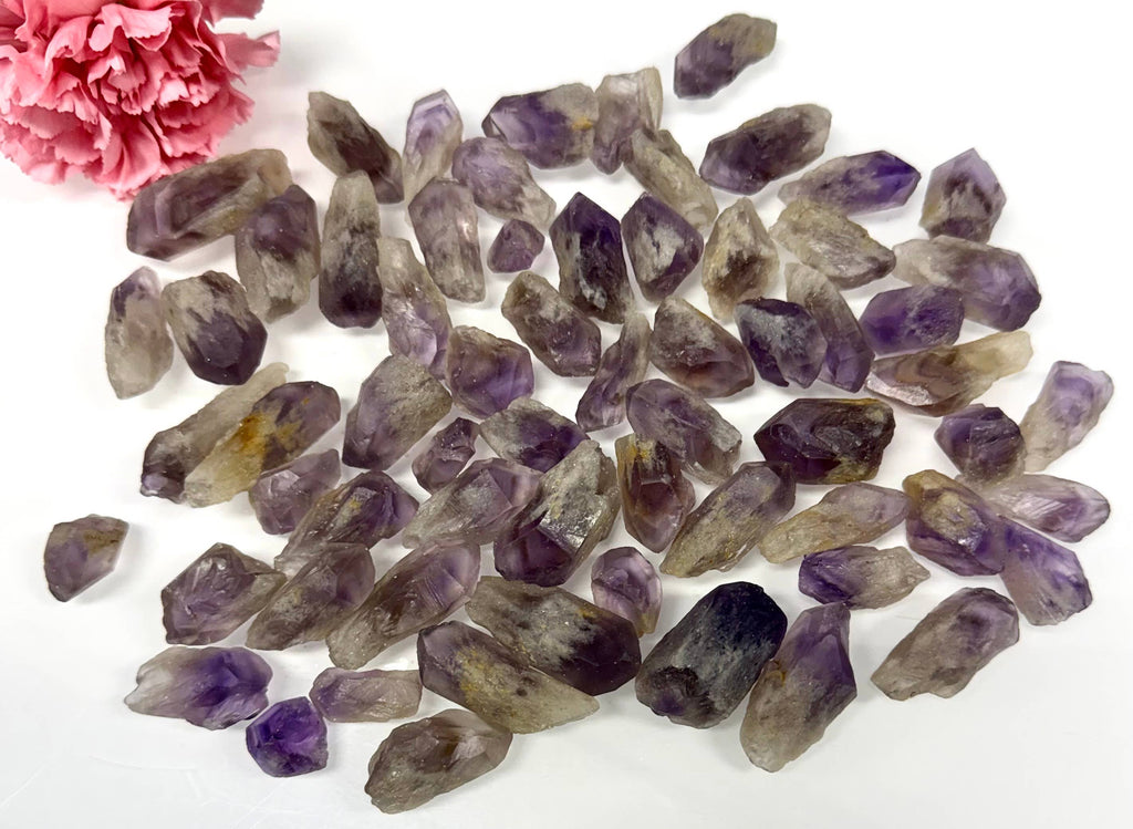 Raw Amethyst with Pyramid Phantom Quartz Crystal