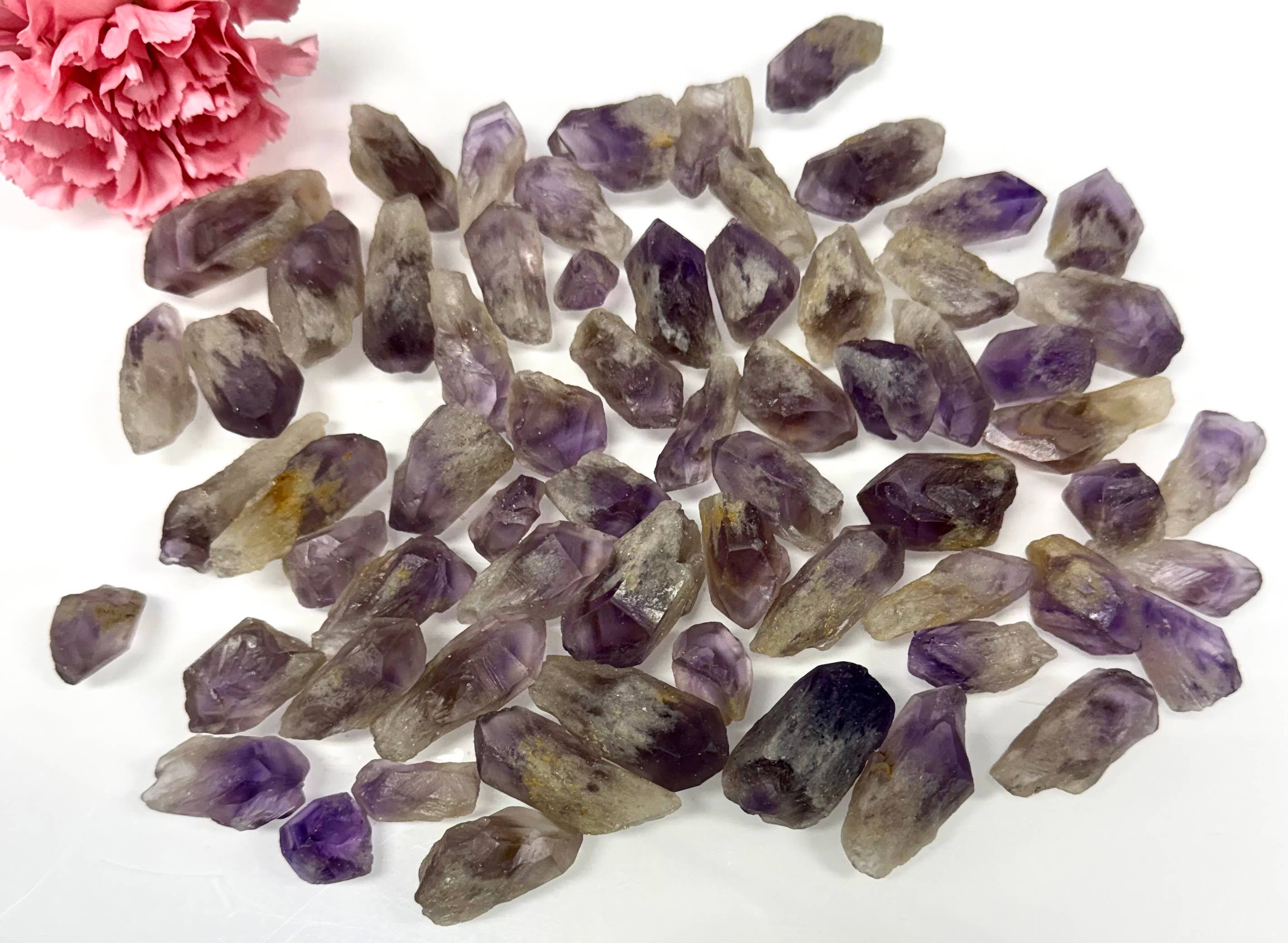 Raw Amethyst with Pyramid Phantom Quartz Crystal