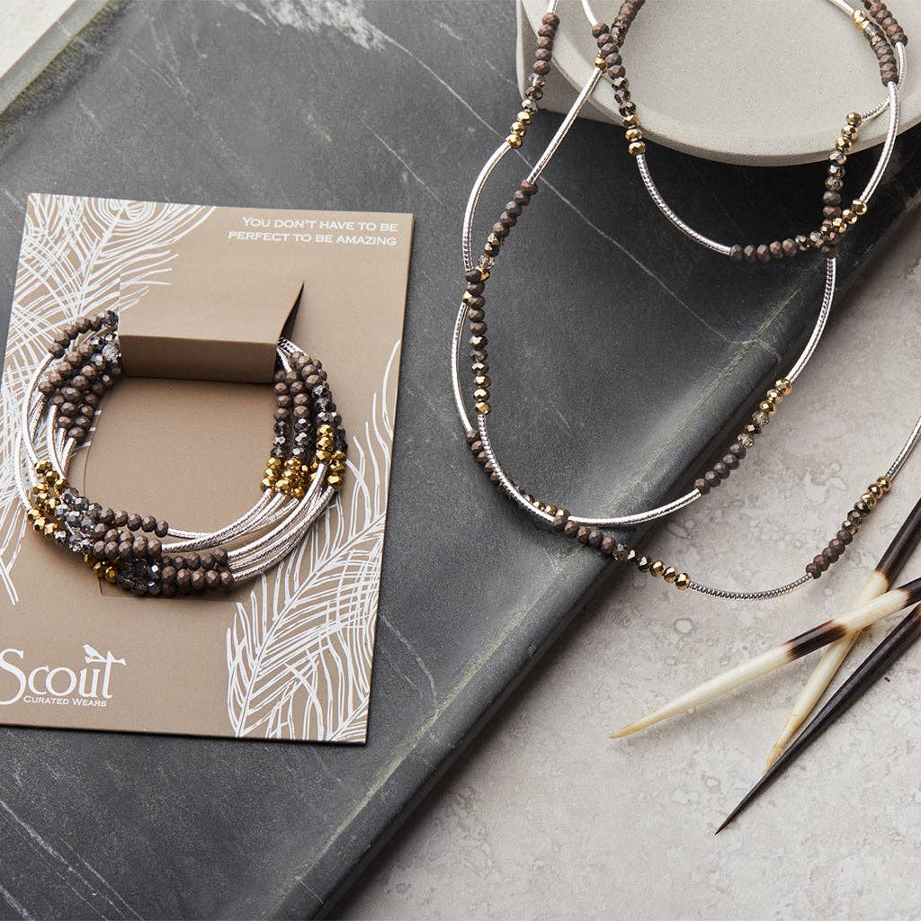 Scout Wrap: Marine/Silver (Bracelet or Necklace)