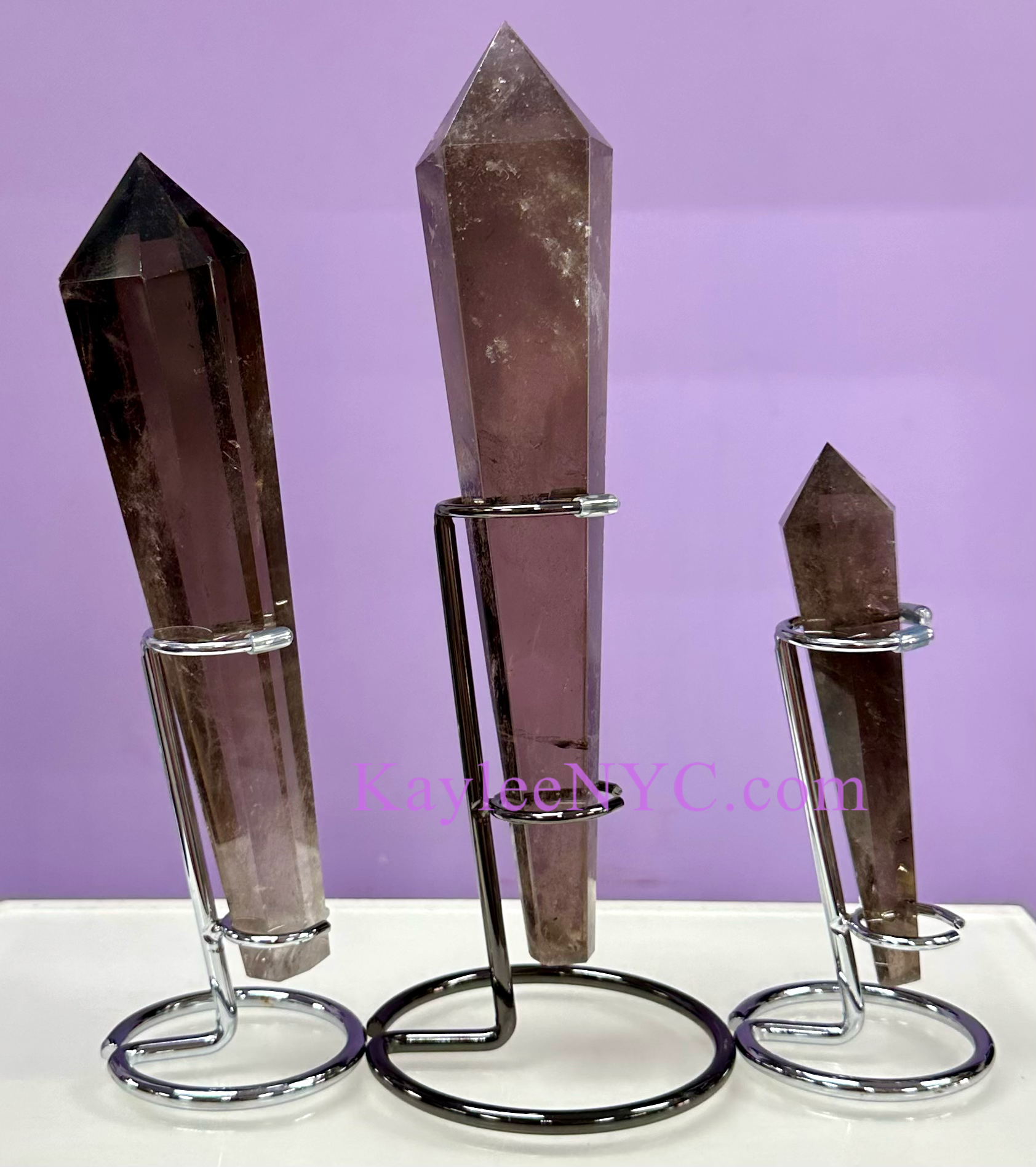Natural Smoky Quartz Scepter on Stand