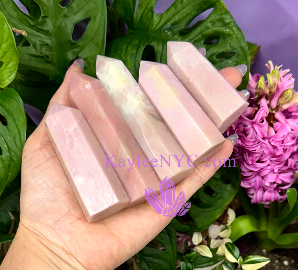 Pink Opal Obelisk Tower Crystal Point