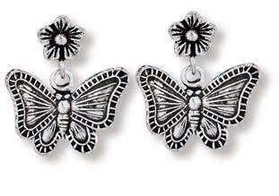 Flutterby Sterling Silver Butterfly Post Earrings