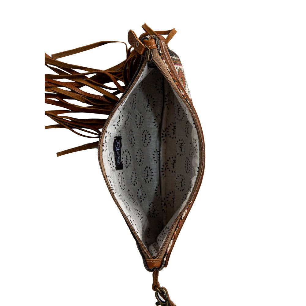 Mojave Paisley Fringed Hand-Tooled Leather Clutch Purse Bag