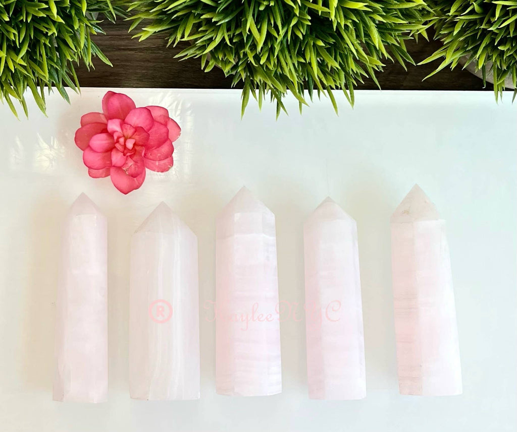Pink Mangano Calcite Obelisk Tower Point