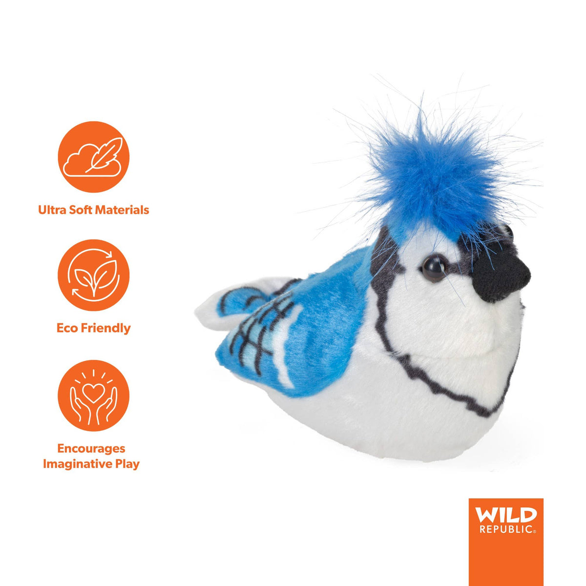 Audubon II Blue Jay Stuffed Animal W Sound 5.5"