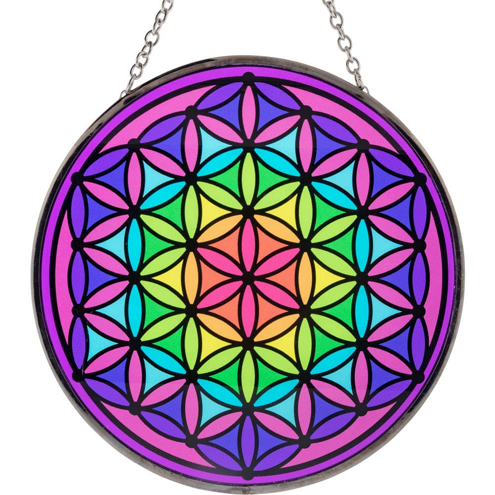 6” Glass Suncatcher- Flower of Life