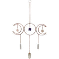 Goddess Triple Moon Wall Hanging with Crystal Point & Gemstones