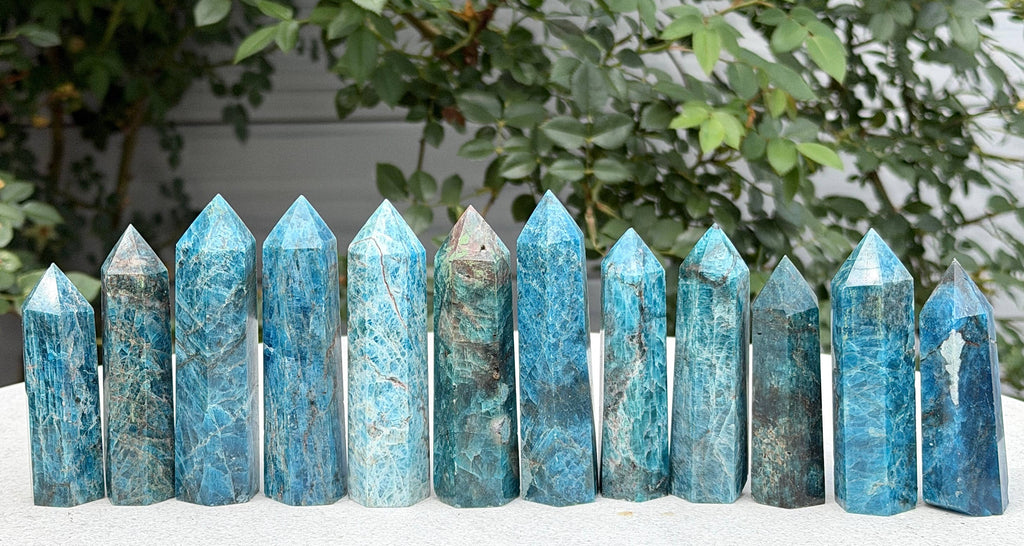 Blue Apatite Tower Obelisk Point Crystal Energy