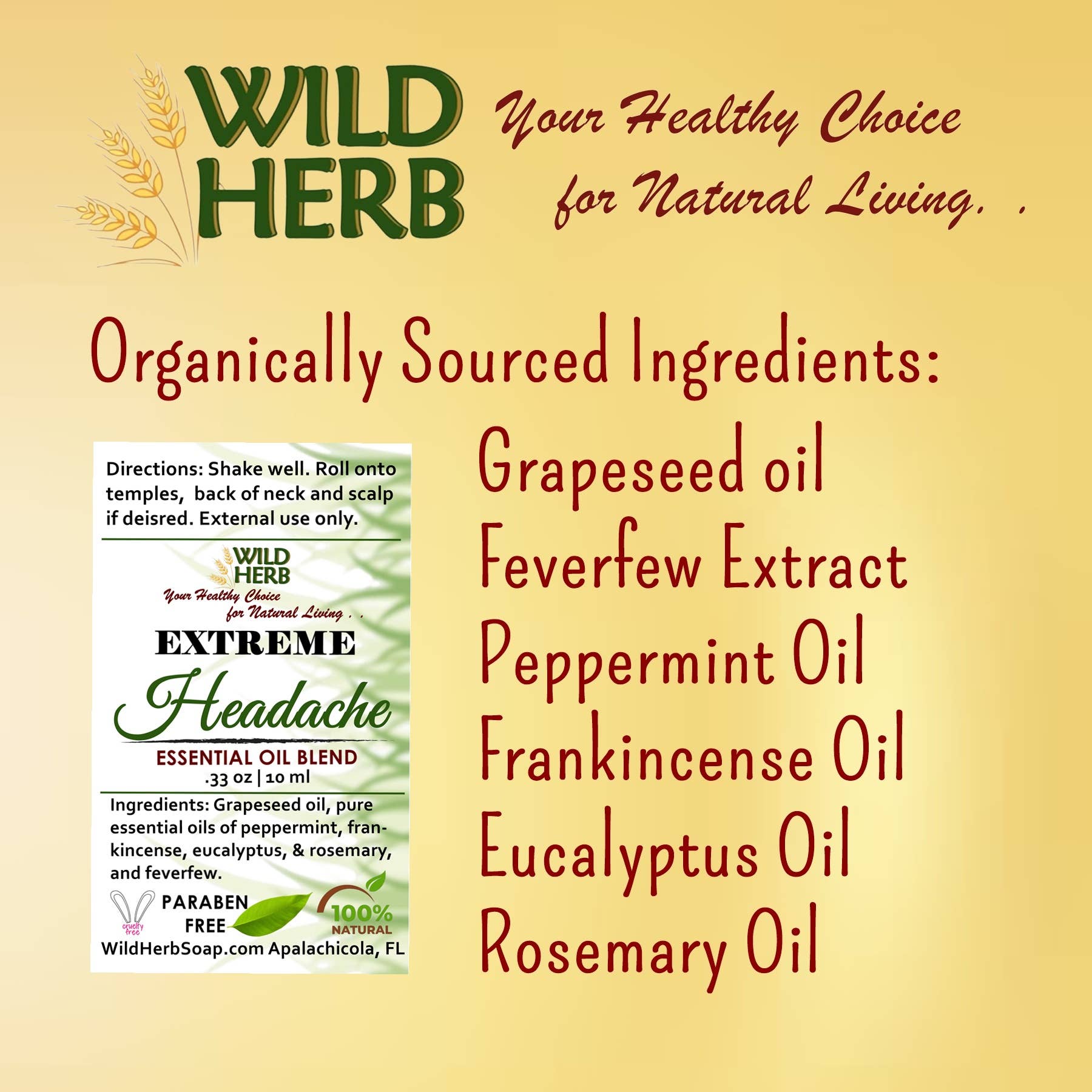 Migraine Roller Ball: Headache Relief Essential Oil Bottle Aromatherapy