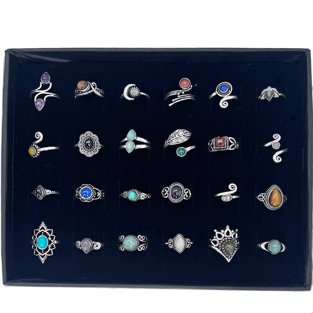 Tanvi Semi-Precious Silver-Plated Ring