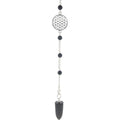 Black Tourmaline Pendulum with Flower of Life