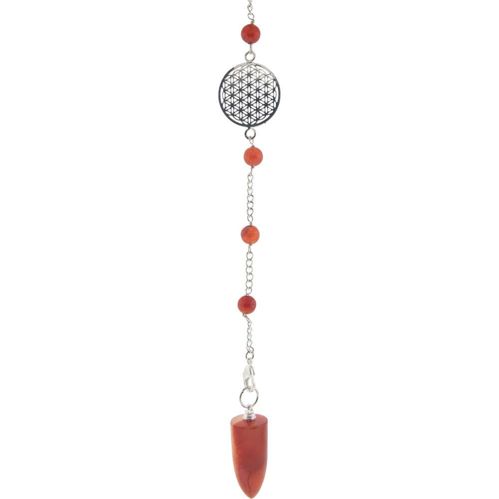 Carnelian Pendulum with Flower of Life