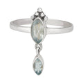 Dangly Blue Topaz Sterling Silver Ring