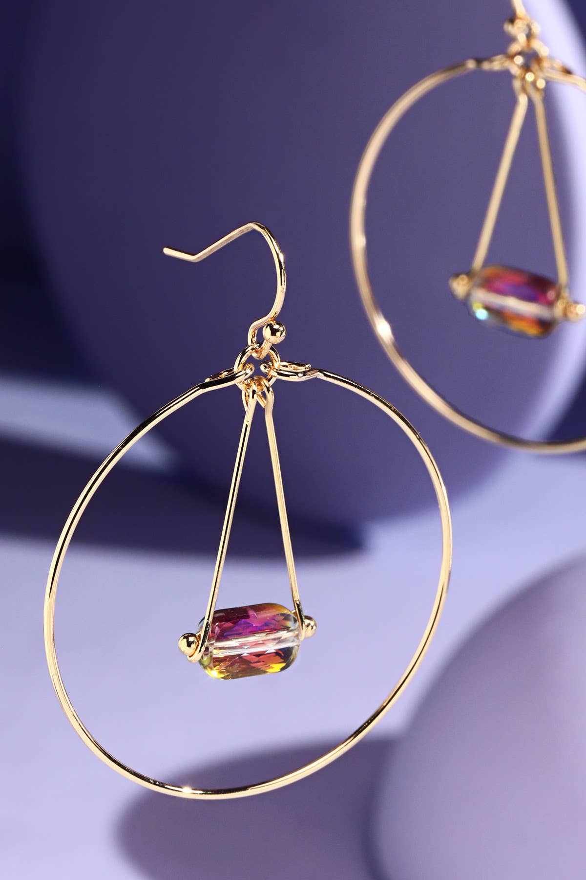 Single Bead Dangle Hoop Earrings