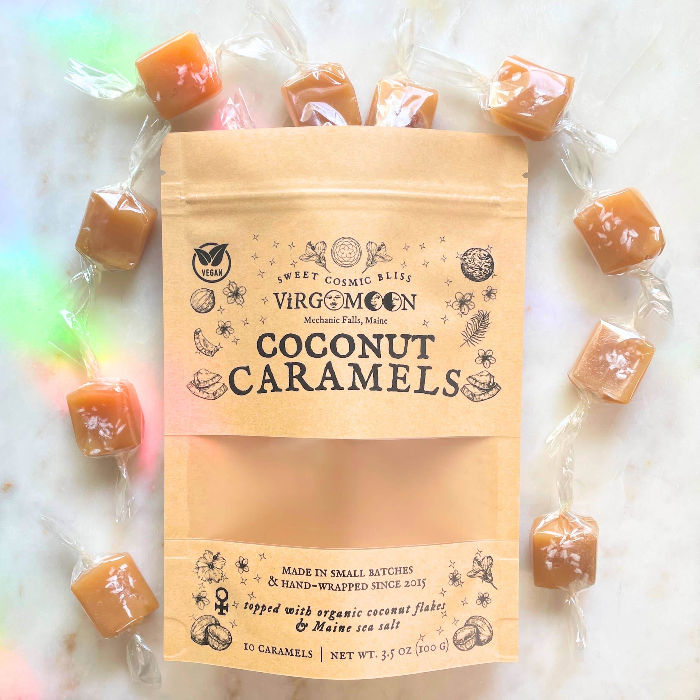 10pk Vegan Coconut Caramels - 100% Organic Ingredients