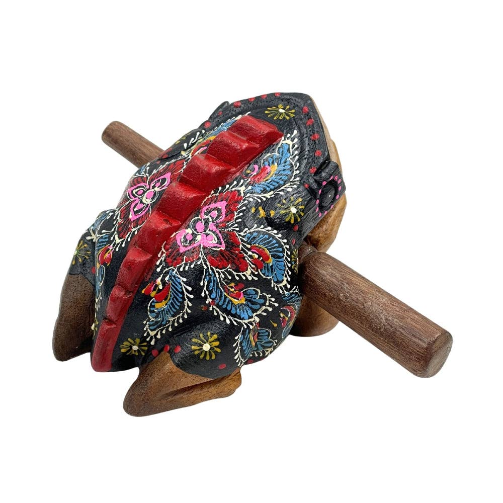 Hand Painted Wooden Frog Carving Musical Instrument
