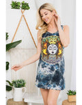 Sun & Moon Tie Dye Tunic Top/ Tank Dress (TH-1616)