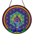 6” Glass Suncatcher- Yogic Chakra Flower of Life