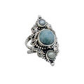Larimar & Pearls “Oceans Whisper” Sterling Silver Ring
