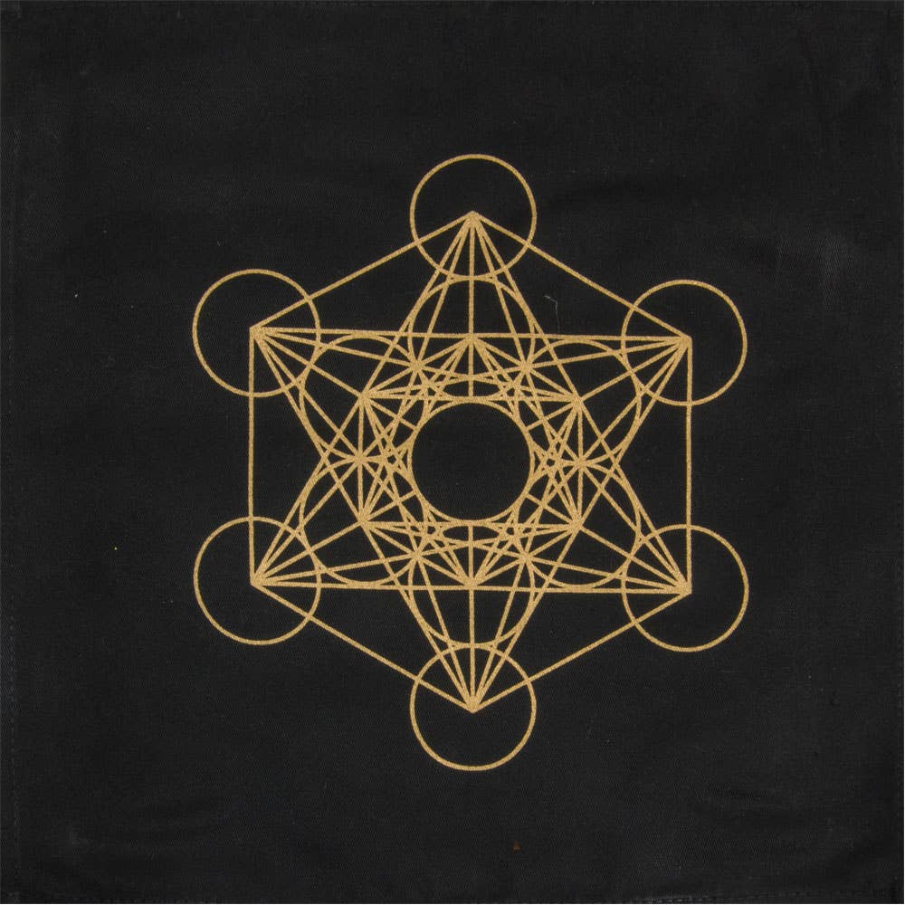 Printed Cotton Crystal Grid - Metatron