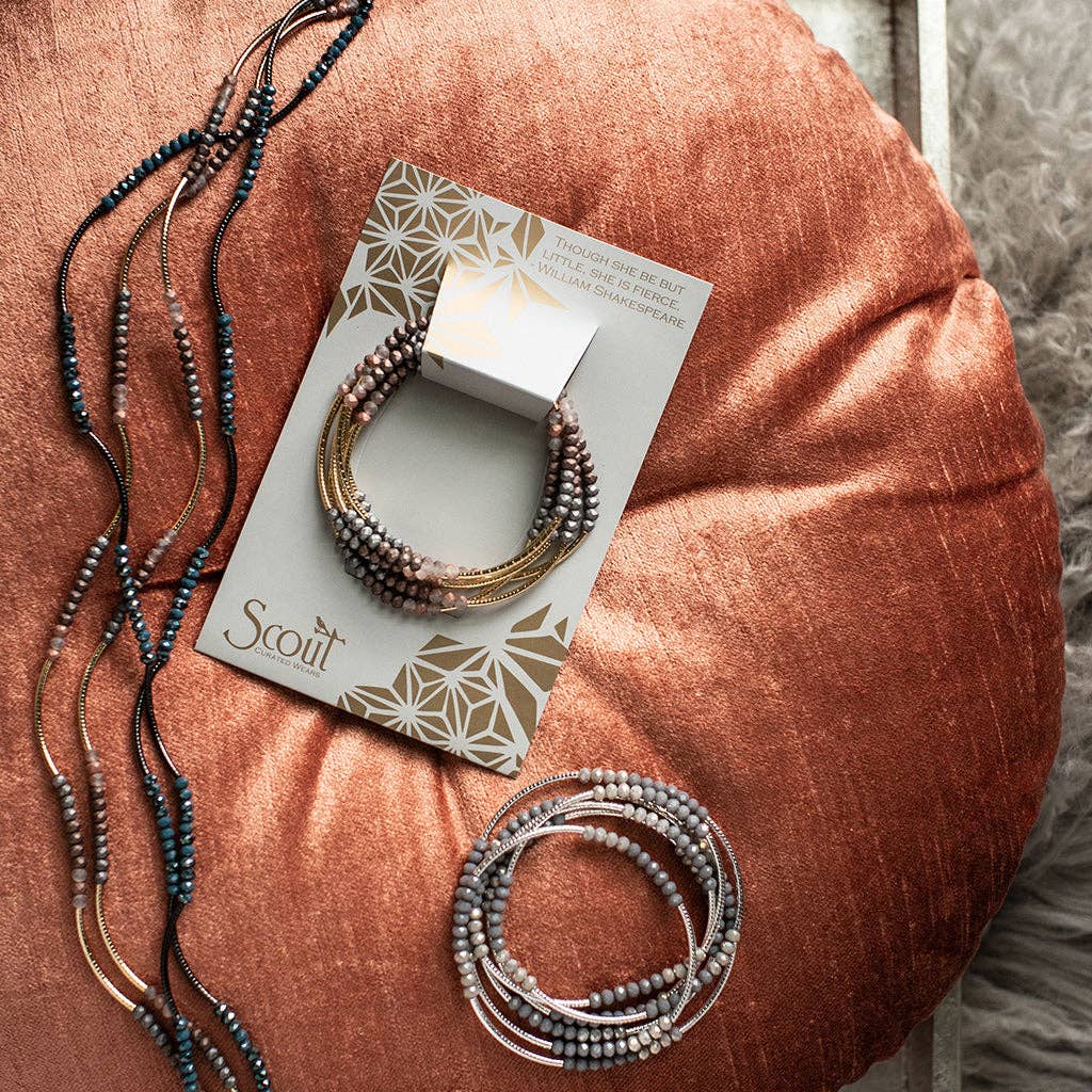 Scout Wrap: Matte Metallic Tri-Tone/Gold (Bracelet or Necklace)