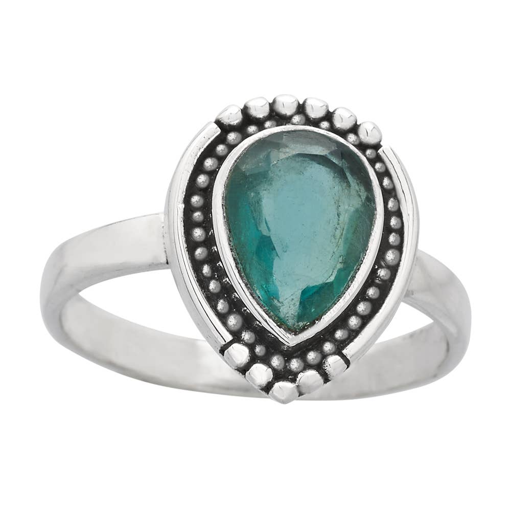 Apatite “Drop of Light” Sterling Silver Ring