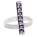 Amethyst & Sterling Silver Bar Ring