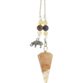 Golden Healer Hexagonal Pendulum with Elephant Charm