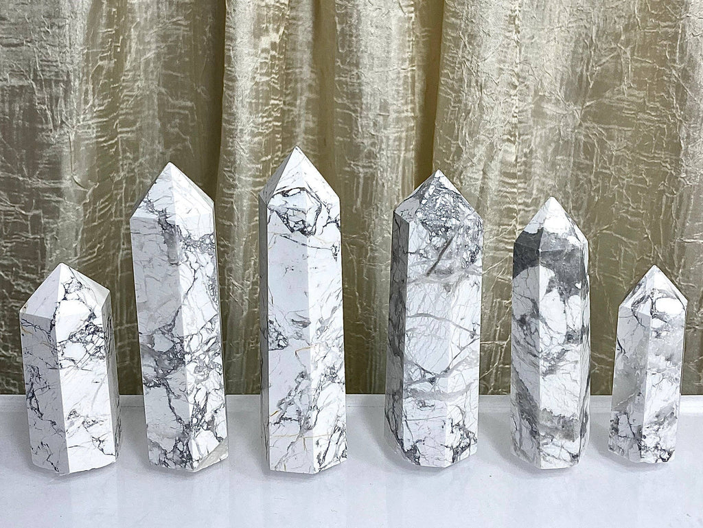 Howlite Obelisk Tower Point Crystal Natural Energy