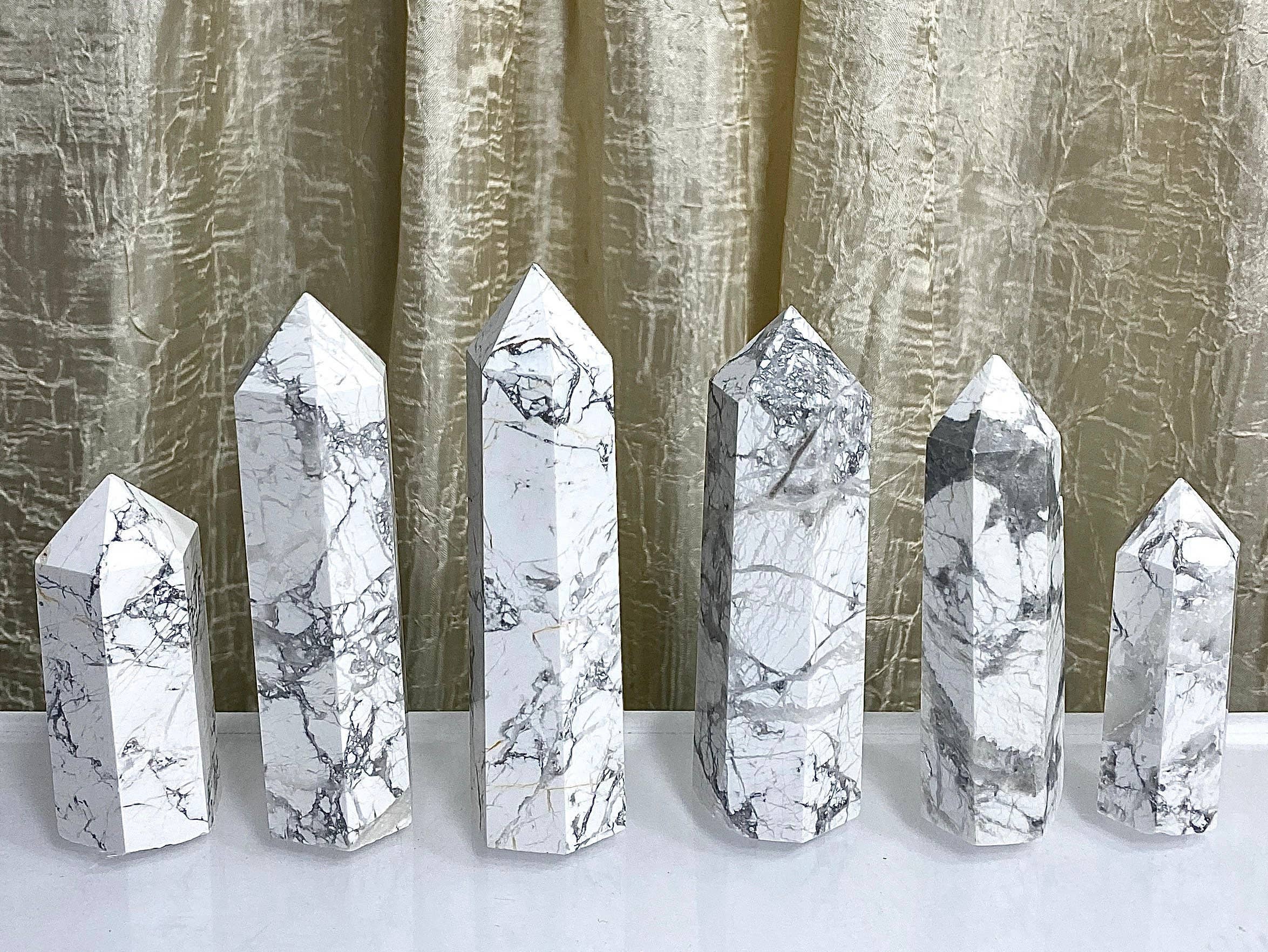 Howlite Obelisk Tower Point Crystal Natural Energy