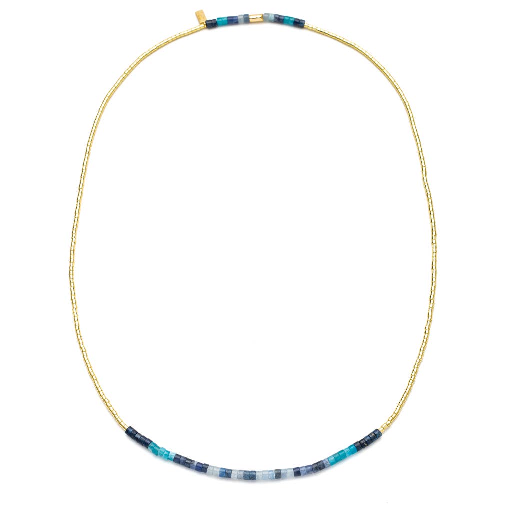 Ombre Stone Wrap: Midnight/Gold (Bracelet, Anklet, or Necklace!)