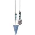 Angelite Hexagonal Pendulum with Angel Charm