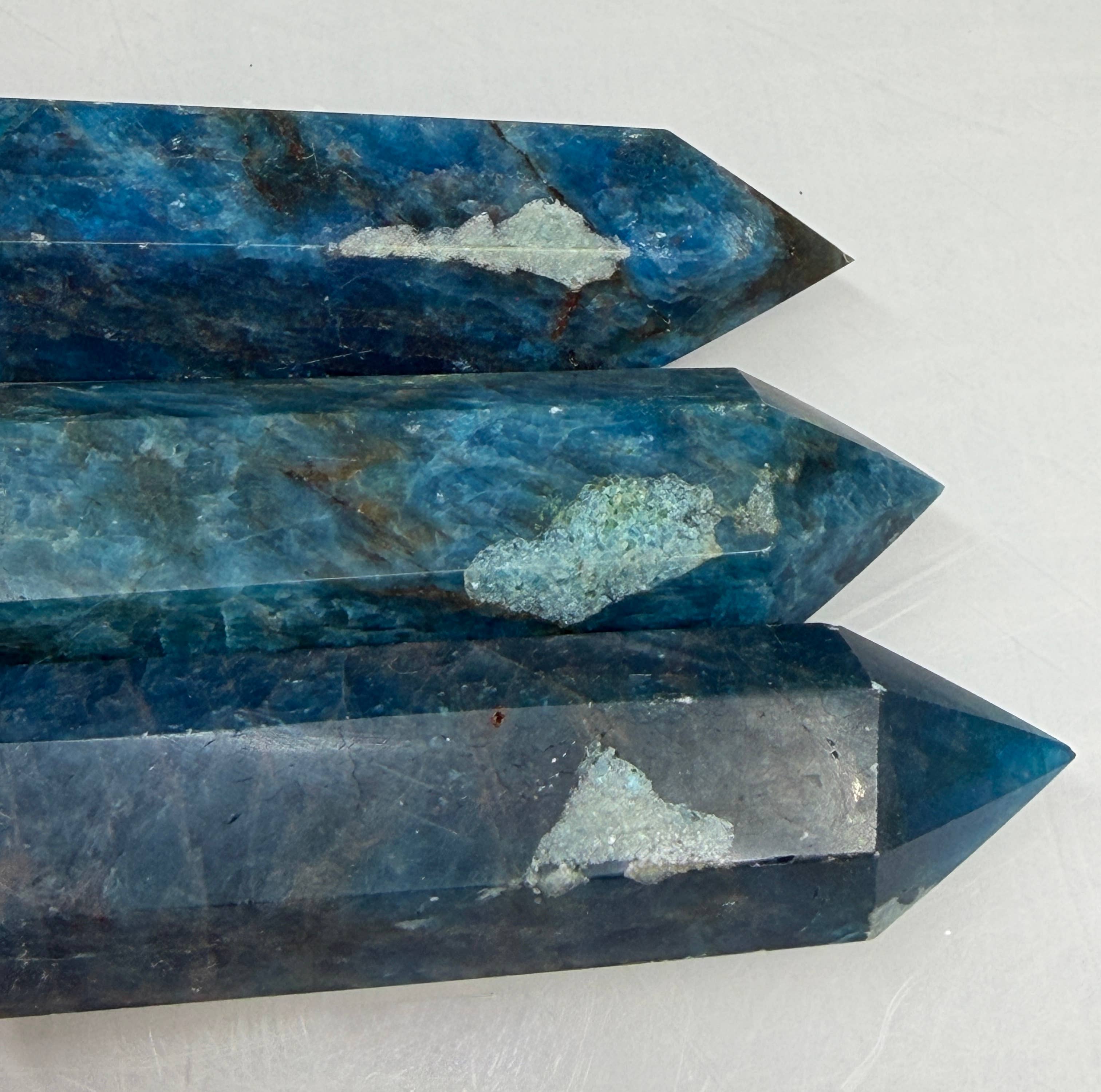 Blue Apatite Tower Obelisk Point Crystal Energy