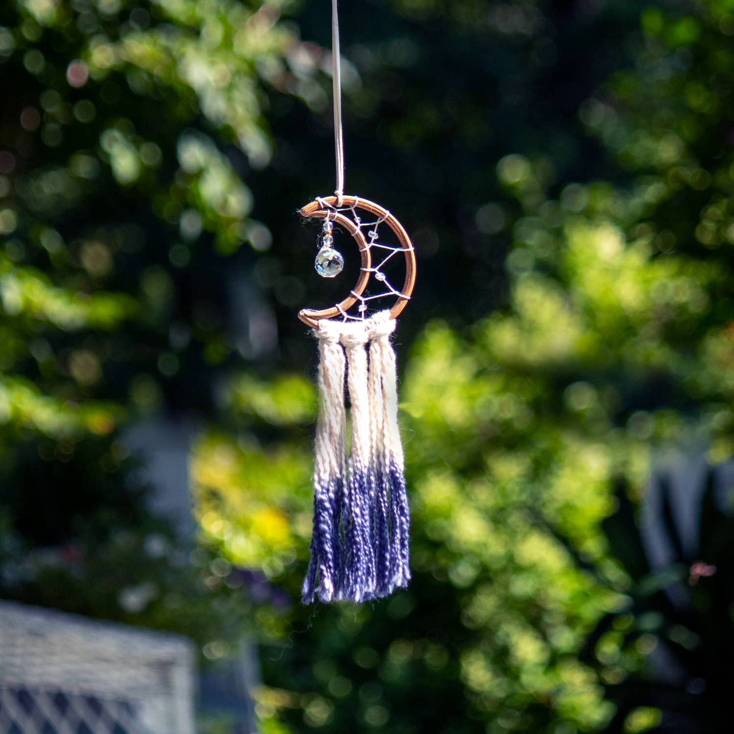 Little Blue Moon Handcrafted Wool Dreamcatcher