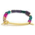 Hidden Message Bracelet: Strong AF/Amethyst/Gold