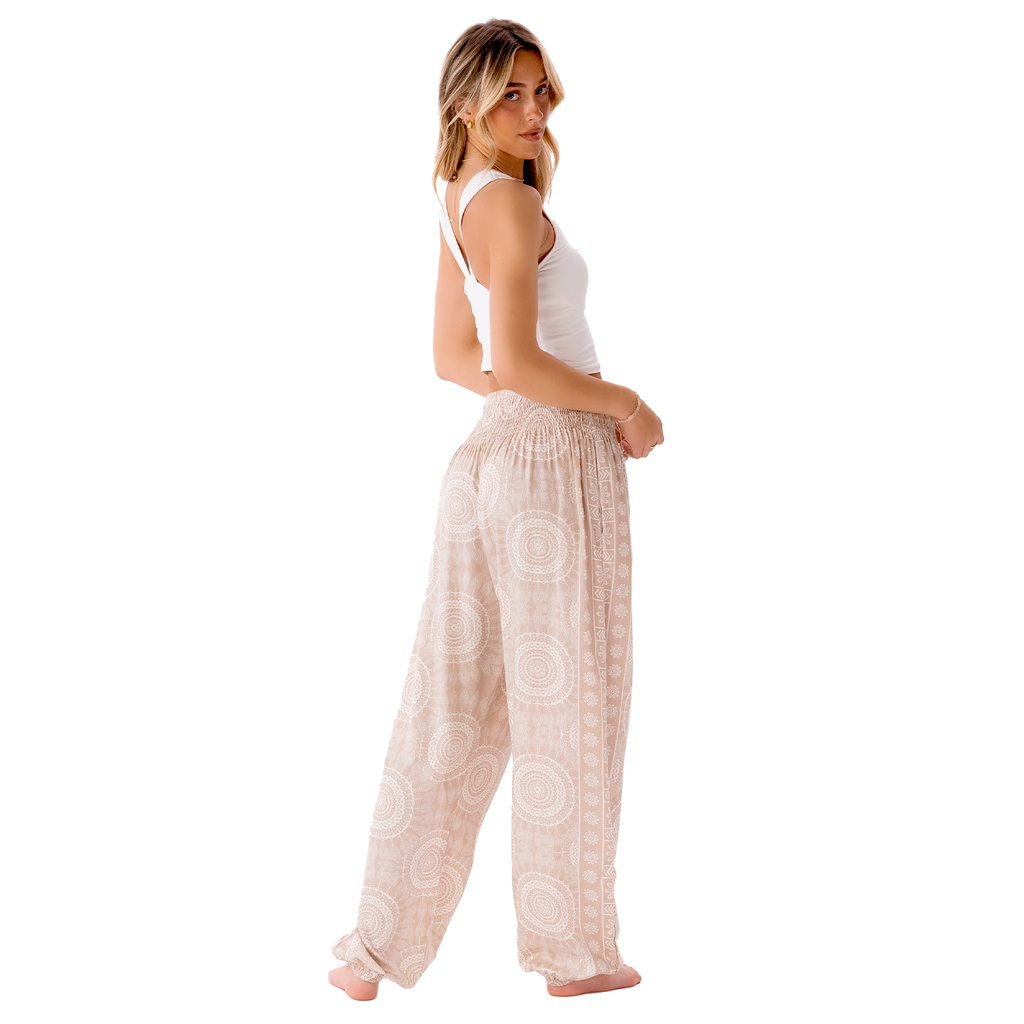Tan Sahara Harem Pants with Pockets