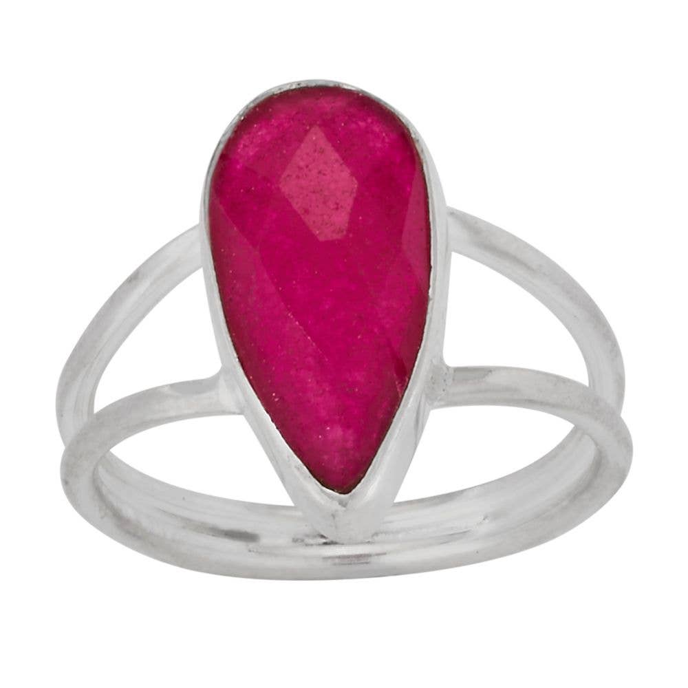 The Eternal Flame Sterling Silver Faceted Ruby Ring