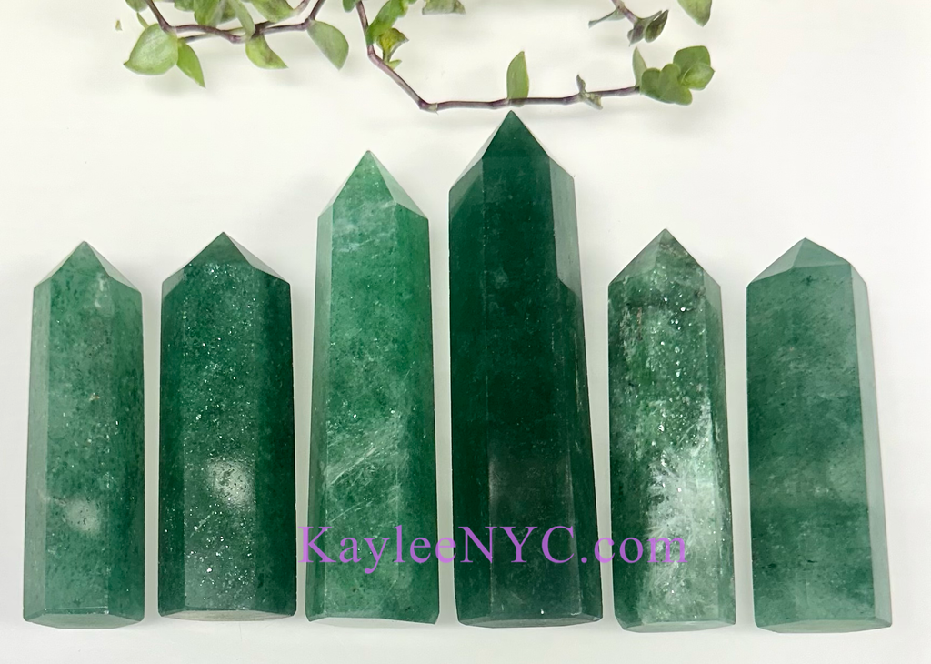 Aventurine Green Quartz Crystal Obelisk Tower