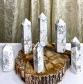 Howlite Obelisk Tower Point Crystal Natural Energy