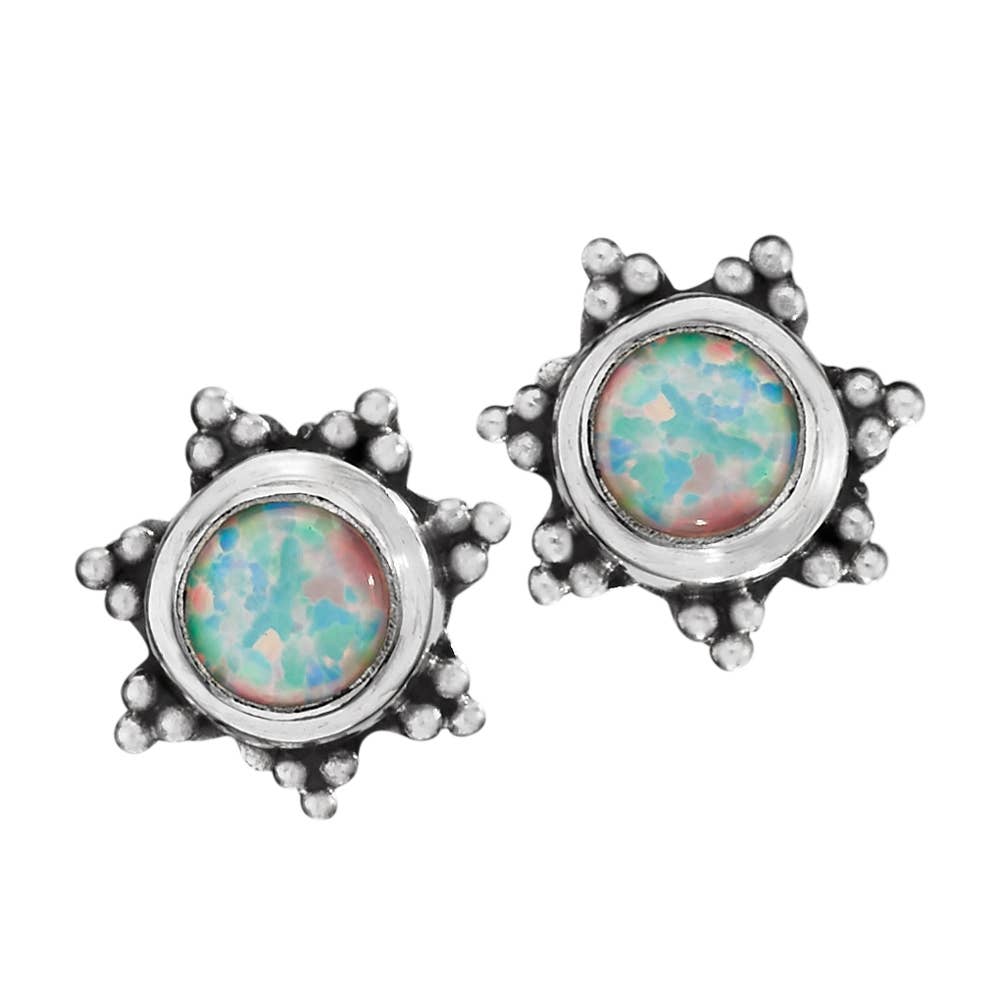 Music To My Ears Sterling Silver Opal Stud Earrings